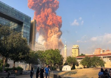 انفجار بيروت في لبنان - ارشيفية